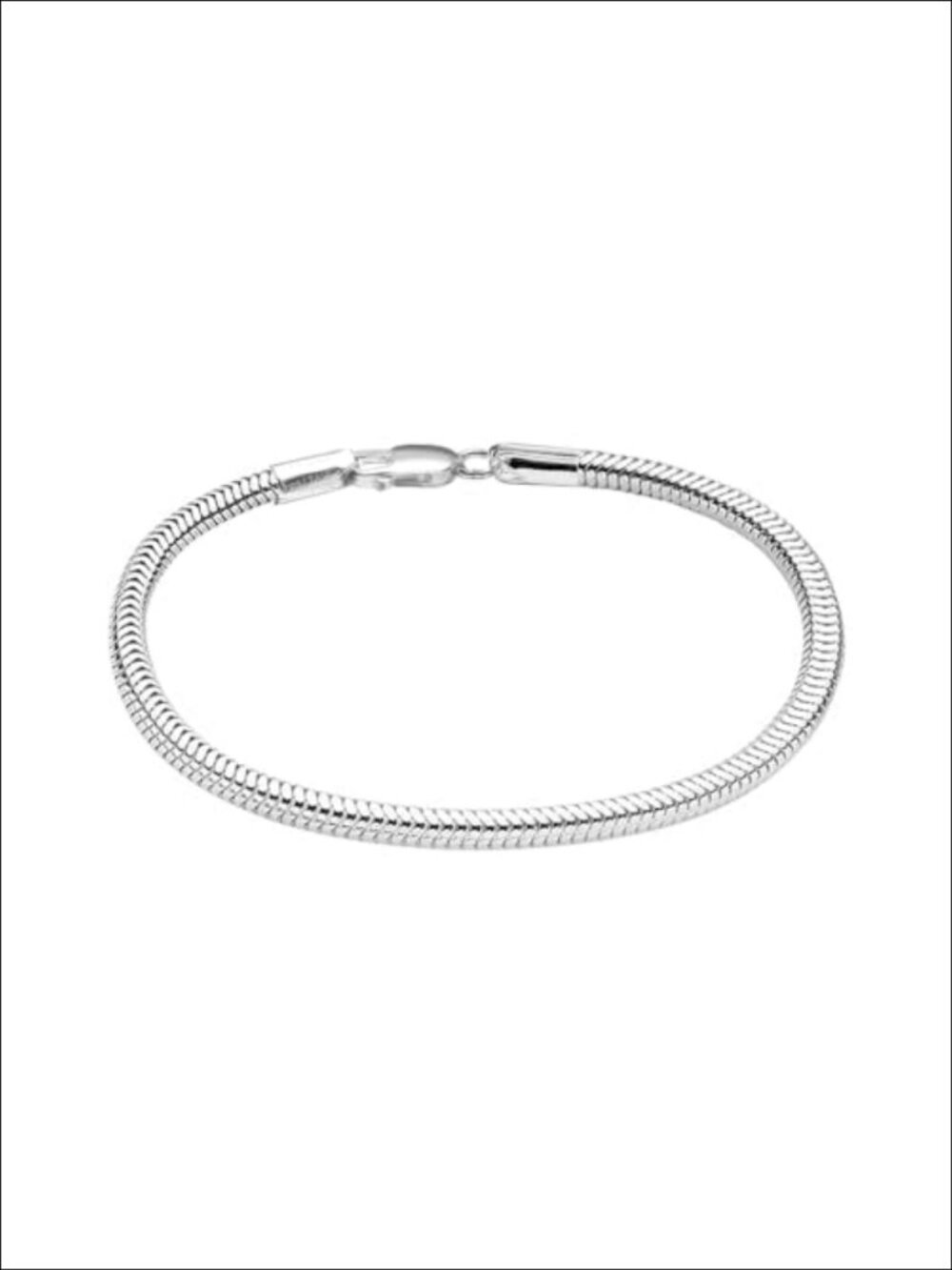 925 Sterling Silver 3MM Snake Chain Bracelet Lobster Clasp 6.5"